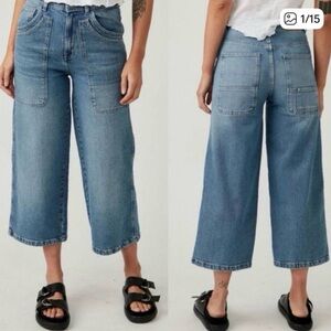 We The Free piper mid rise cropped wide leg pants